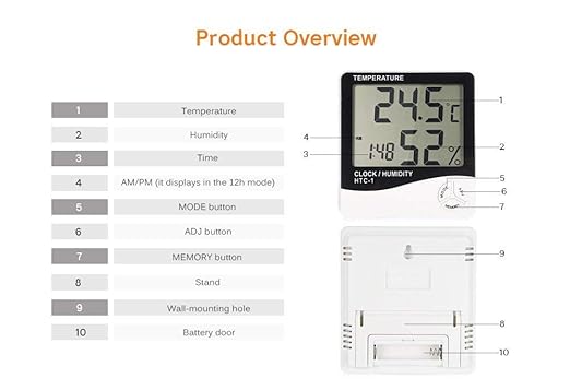 Wall Mounting Indoor & Outdoor Digital Humidity Meter (Hygrometer) - Image 4